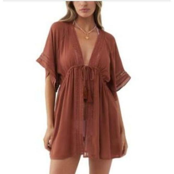 O'NEILL Women's Wilder Swimsuit Coverup Beach Cover Up Waist Rustic Brown L - Picture 1 of 3